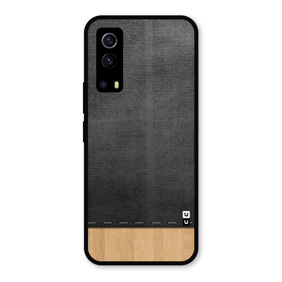 Bicolor Wood Texture Metal Back Case for iQOO Z3
