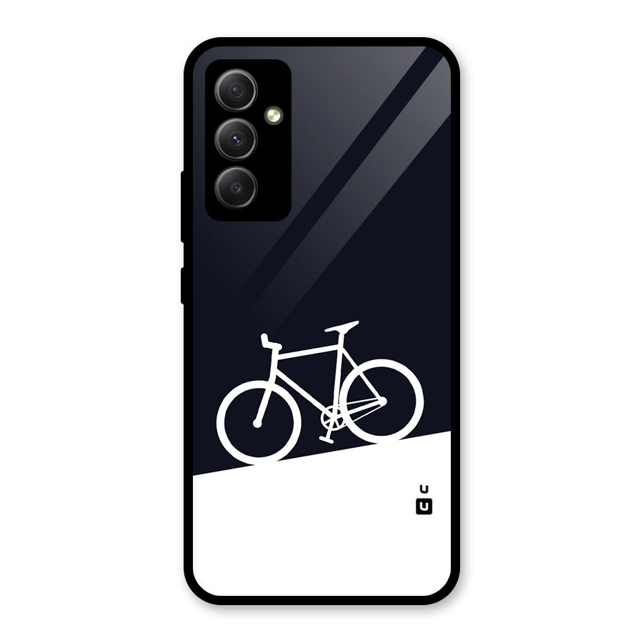 Bicycle Minimal Art Glass Back Case for Galaxy A34