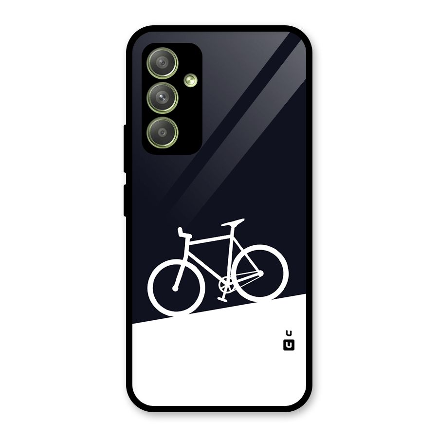 Bicycle Minimal Art Glass Back Case for Galaxy A54