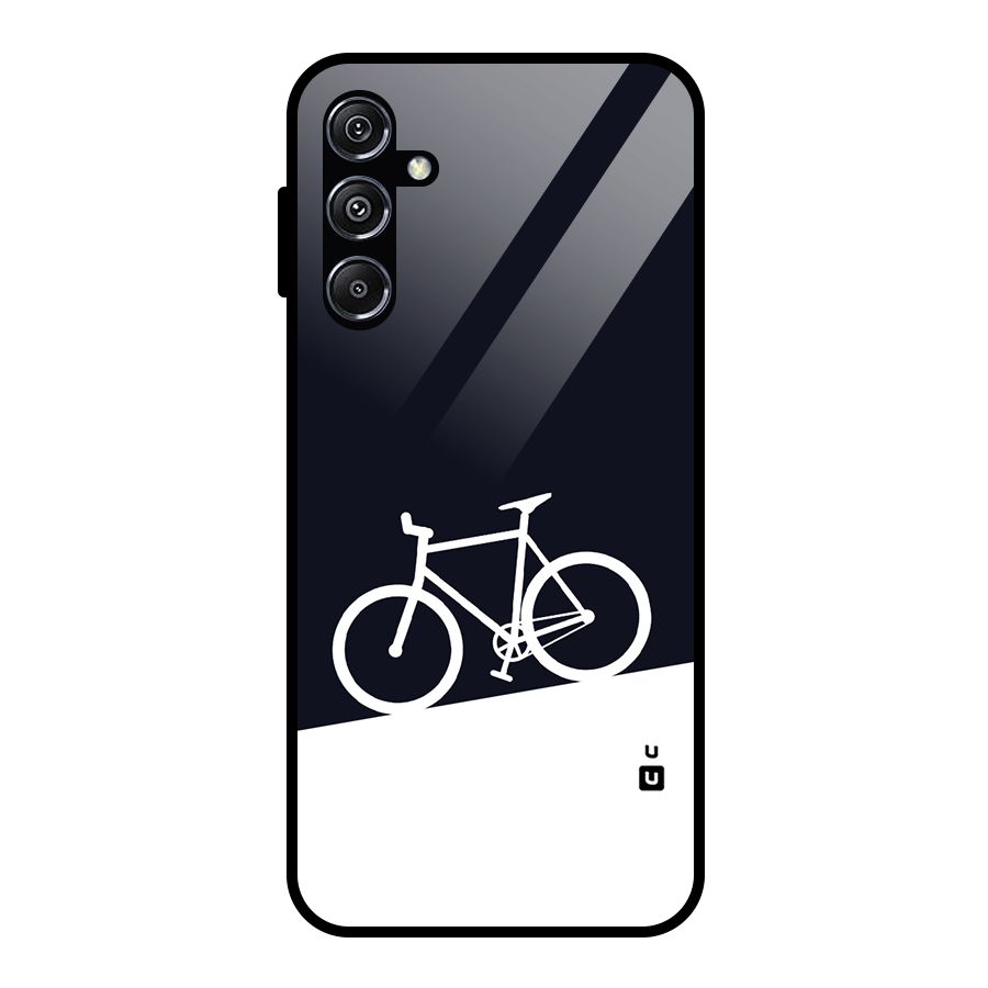 Bicycle Minimal Art Glass Back Case for Galaxy M34 5G