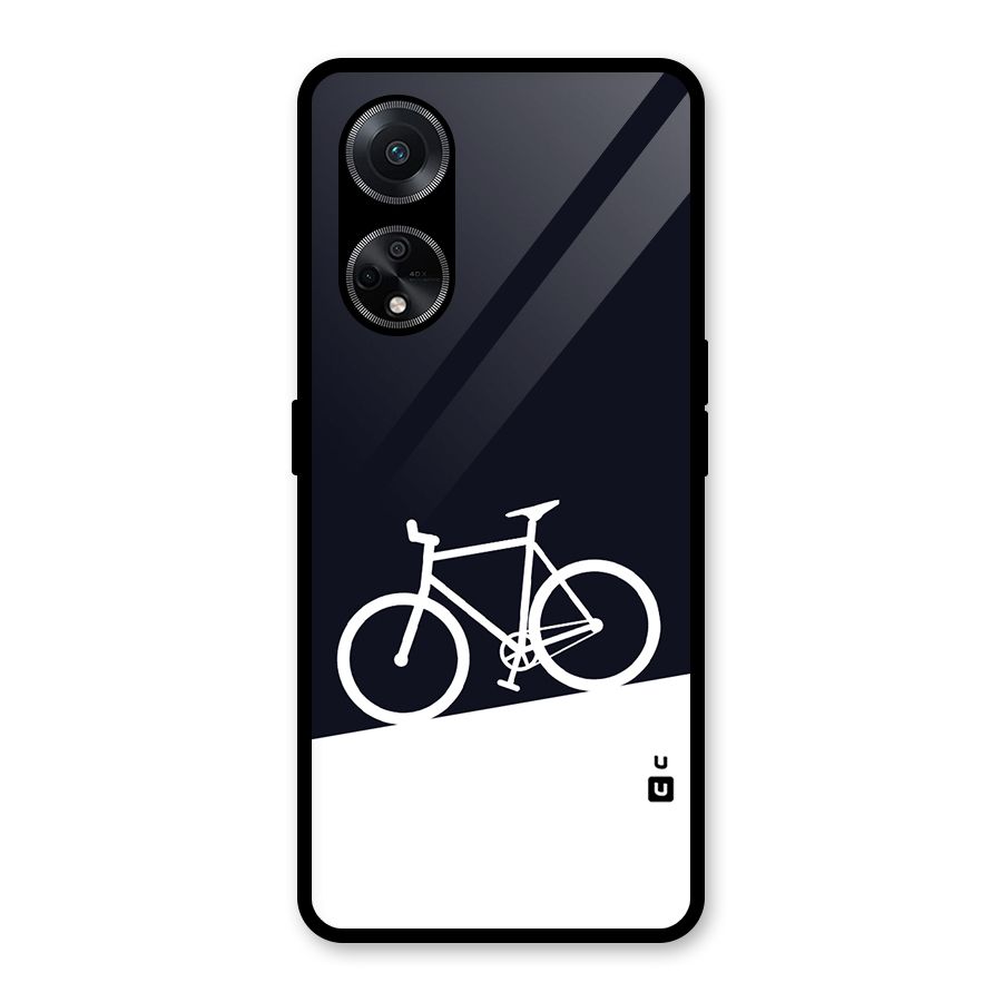 Bicycle Minimal Art Glass Back Case for Oppo F23