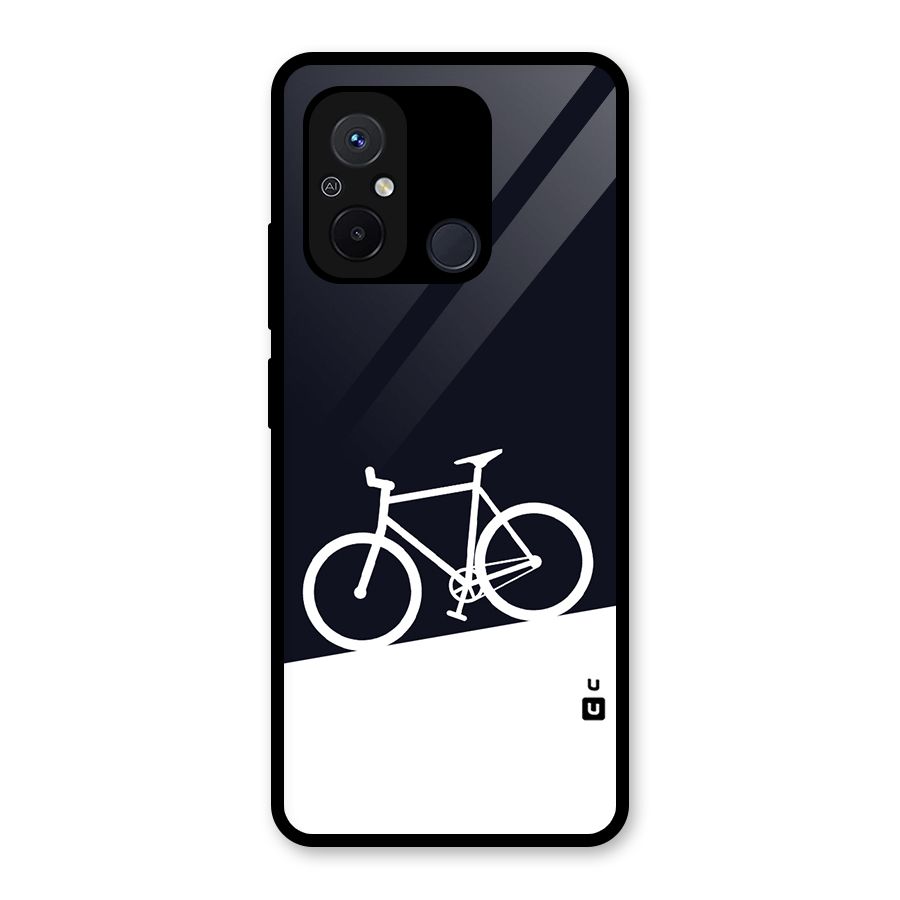 Bicycle Minimal Art Glass Back Case for Redmi 12C