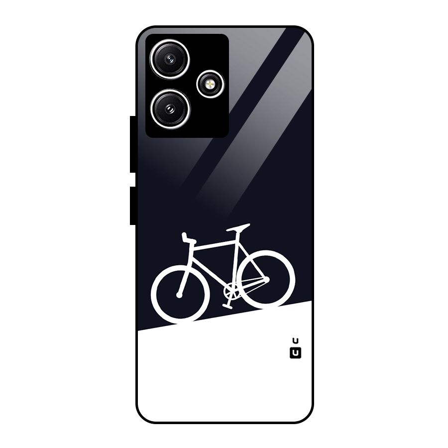 Bicycle Minimal Art Glass Back Case for Redmi 12 5G