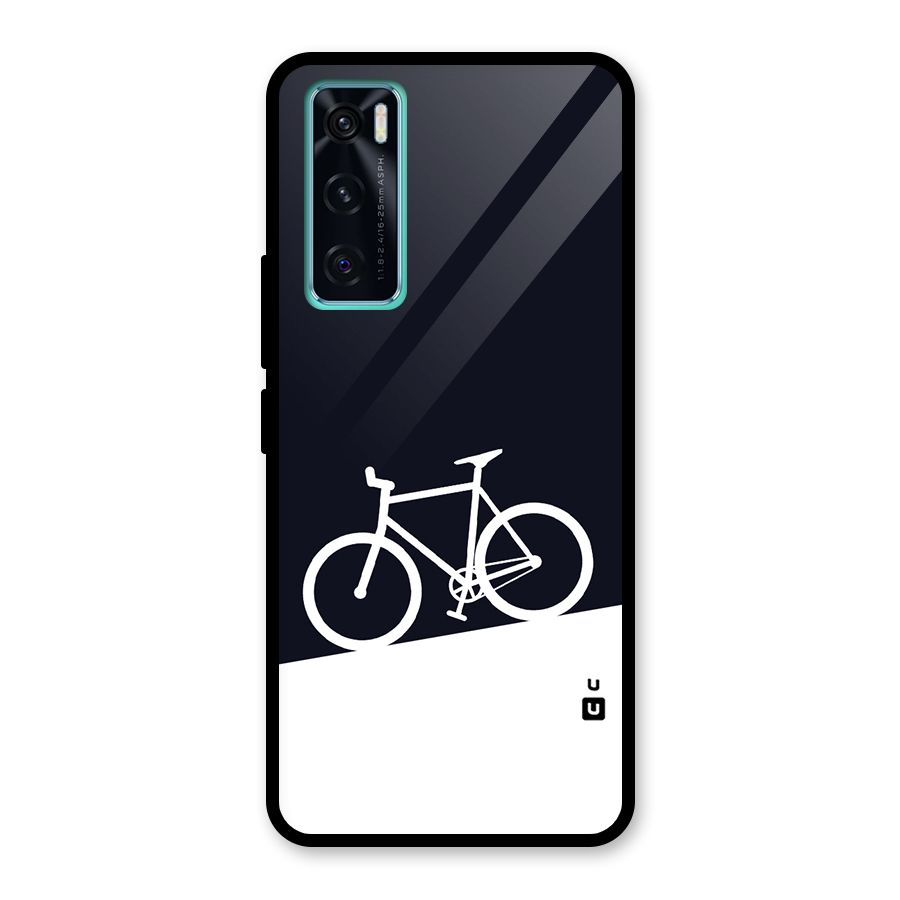 Bicycle Minimal Art Glass Back Case for Vivo V20 SE