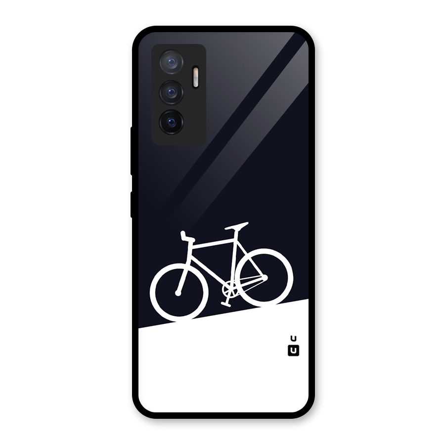 Bicycle Minimal Art Glass Back Case for Vivo V23e