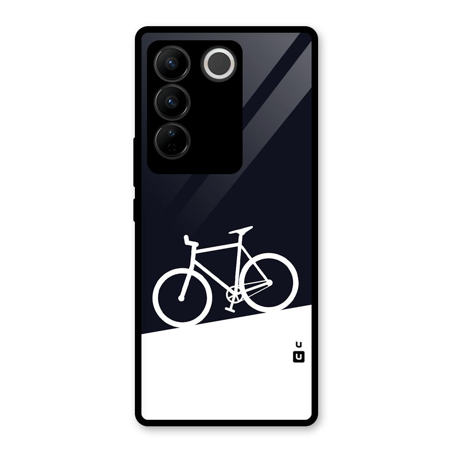 Bicycle Minimal Art Glass Back Case for Vivo V27