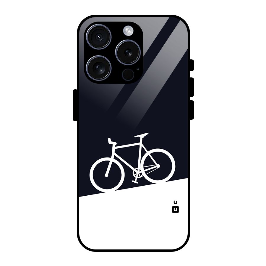 Bicycle Minimal Art Glass Back Case for iPhone 15 Pro