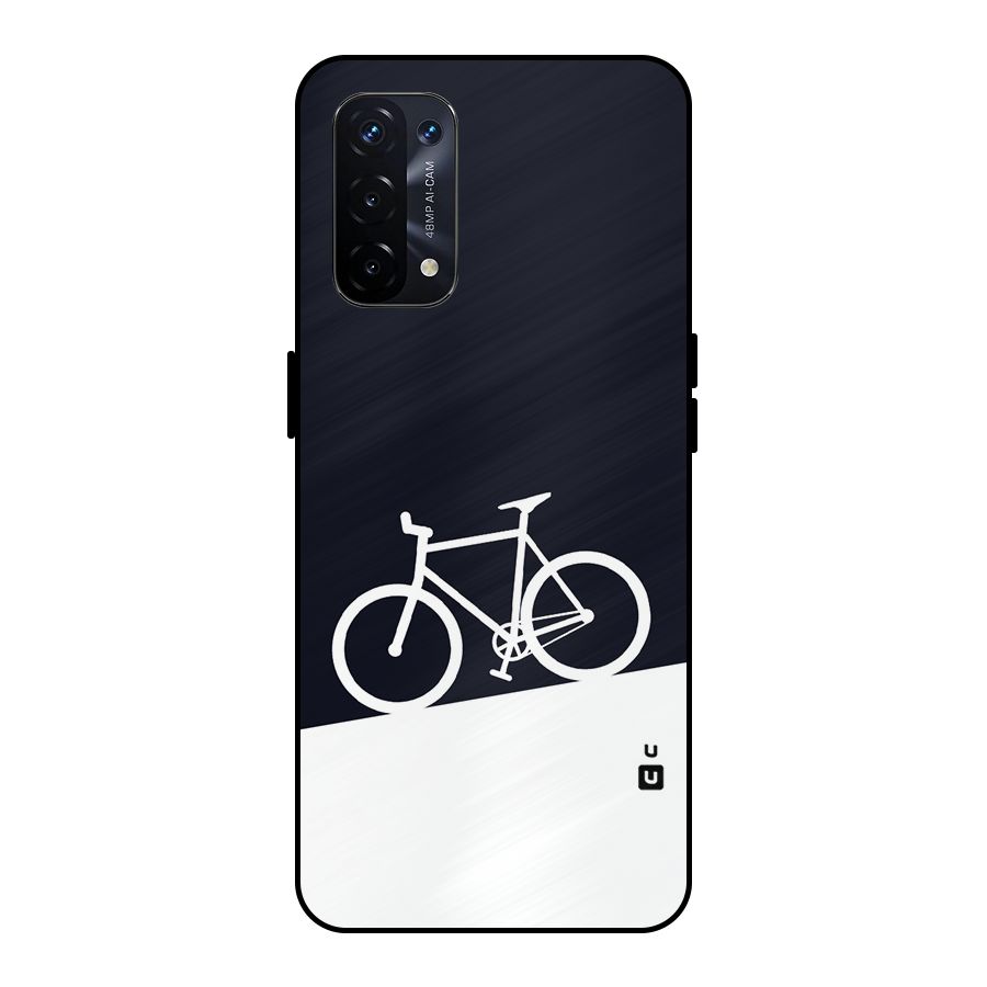 Bicycle Minimal Art Metal Back Case for Oppo A74 5G