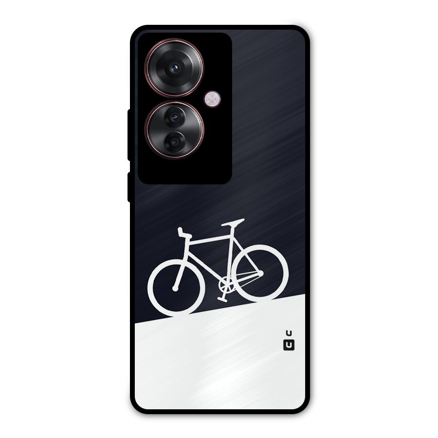 Bicycle Minimal Art Metal Back Case for Oppo F25 Pro