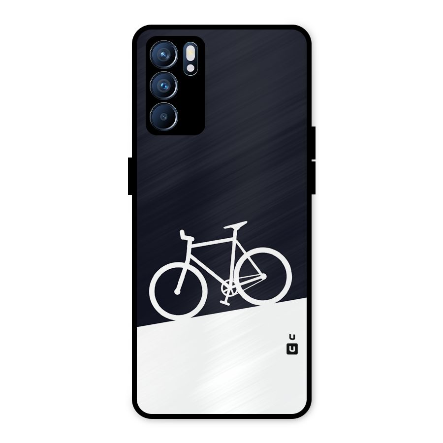 Bicycle Minimal Art Metal Back Case for Oppo Reno6 5G