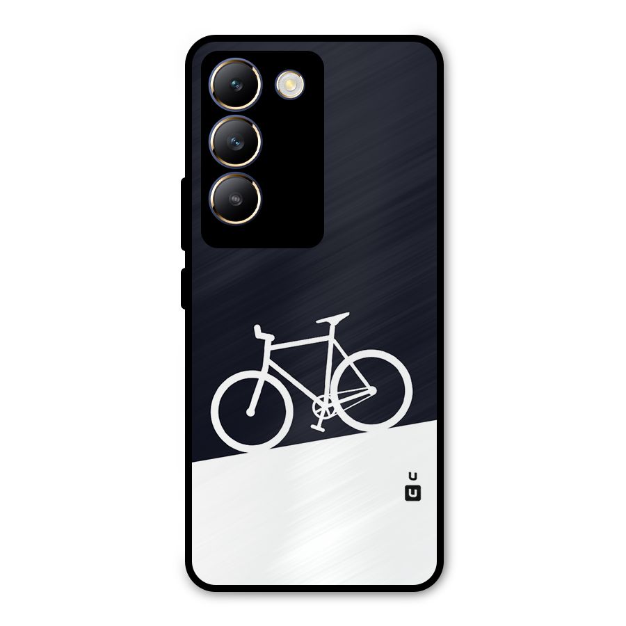 Bicycle Minimal Art Metal Back Case for Vivo T3 5G