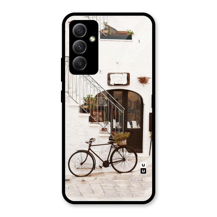 Bicycle Wall Glass Back Case for Galaxy A34