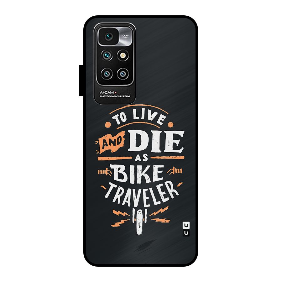 Bike Traveler Metal Back Case for Redmi 10 Prime
