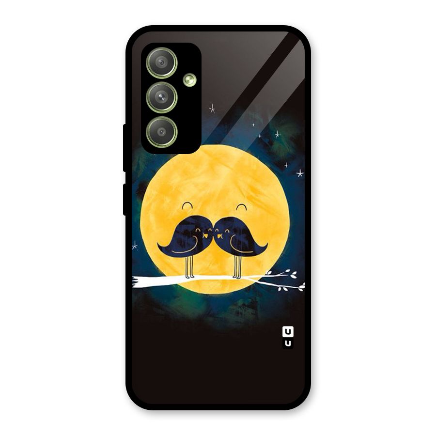 Bird Moustache Glass Back Case for Galaxy A54