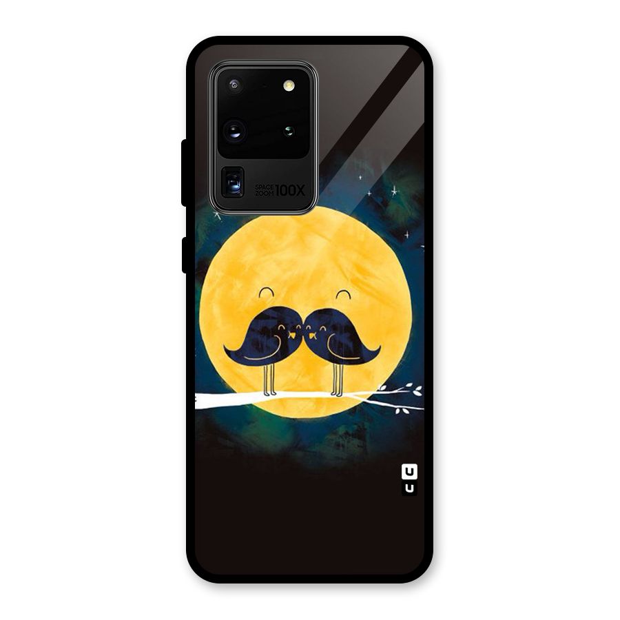 Bird Moustache Glass Back Case for Galaxy S20 Ultra