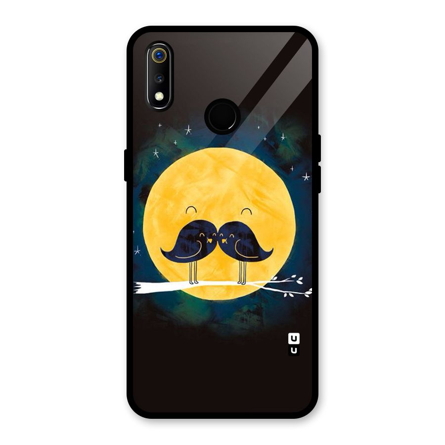 Bird Moustache Glass Back Case for Realme 3i