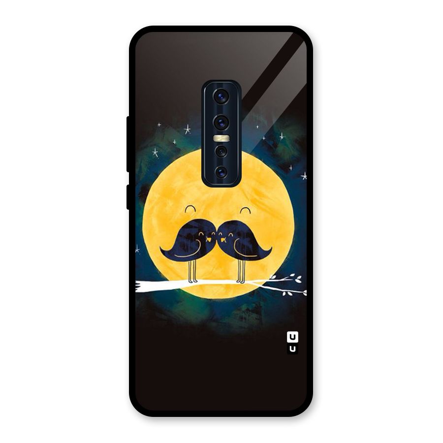 Bird Moustache Glass Back Case for Vivo V17 Pro