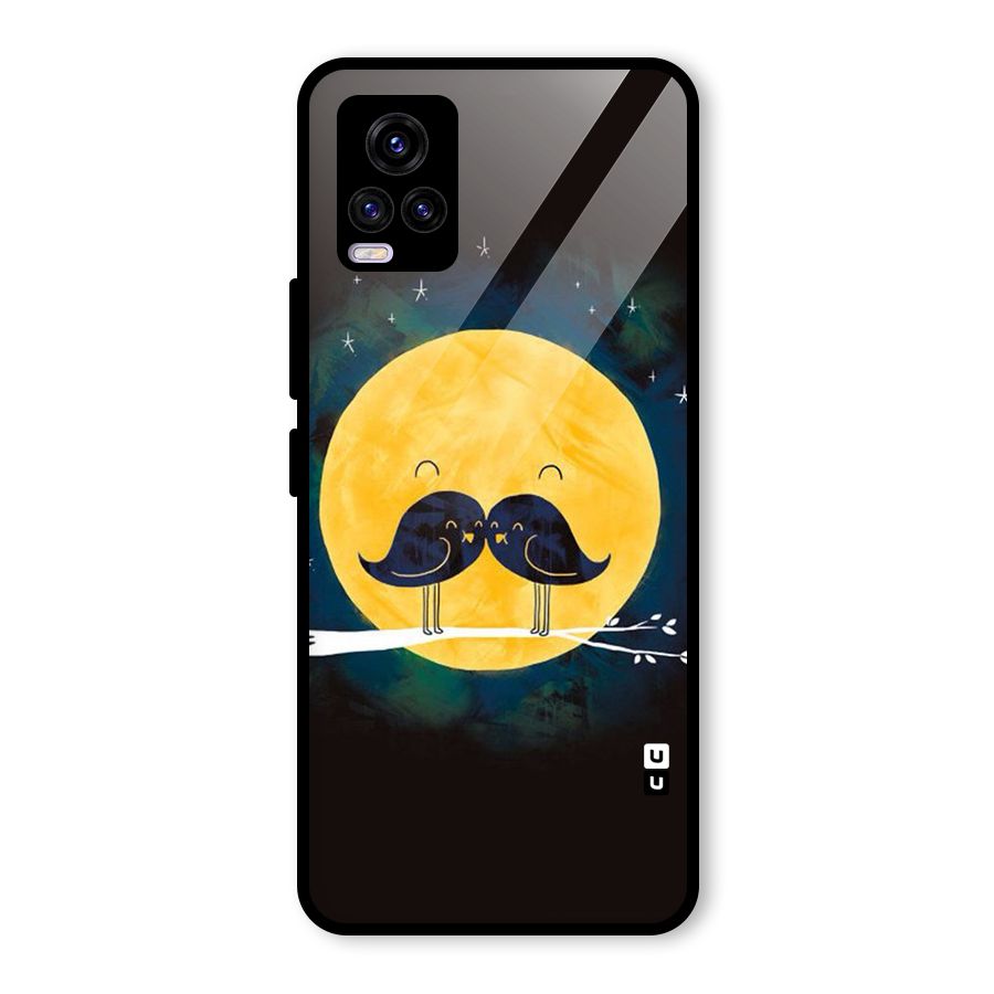 Bird Moustache Glass Back Case for Vivo V20 2021