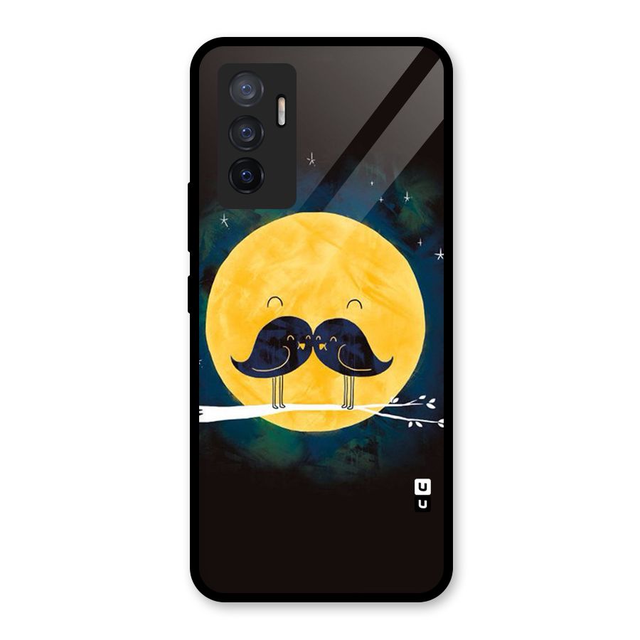 Bird Moustache Glass Back Case for Vivo V23e