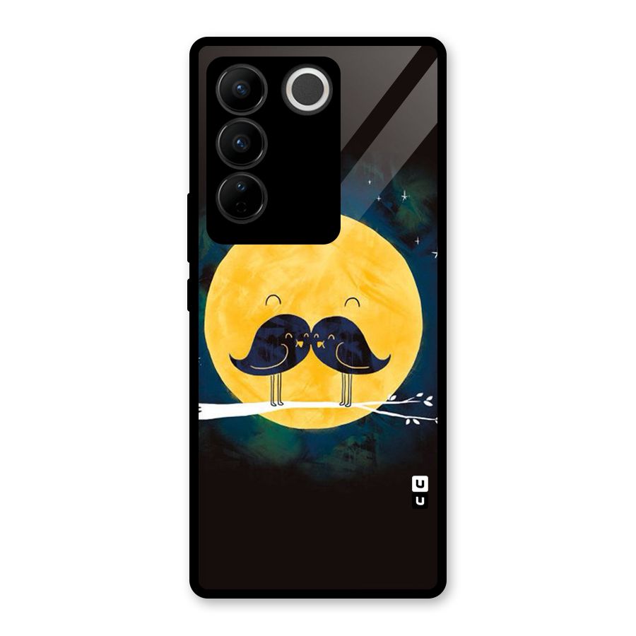 Bird Moustache Glass Back Case for Vivo V27
