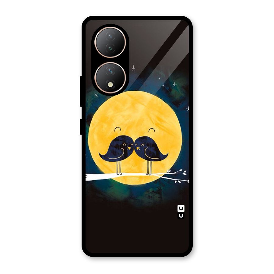 Bird Moustache Glass Back Case for Vivo Y100A