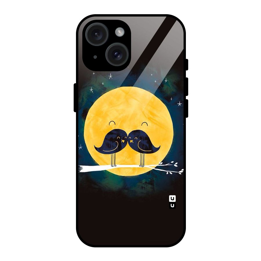 Bird Moustache Glass Back Case for iPhone 15