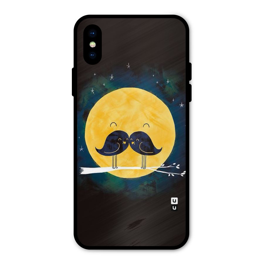 Bird Moustache Metal Back Case for iPhone XS