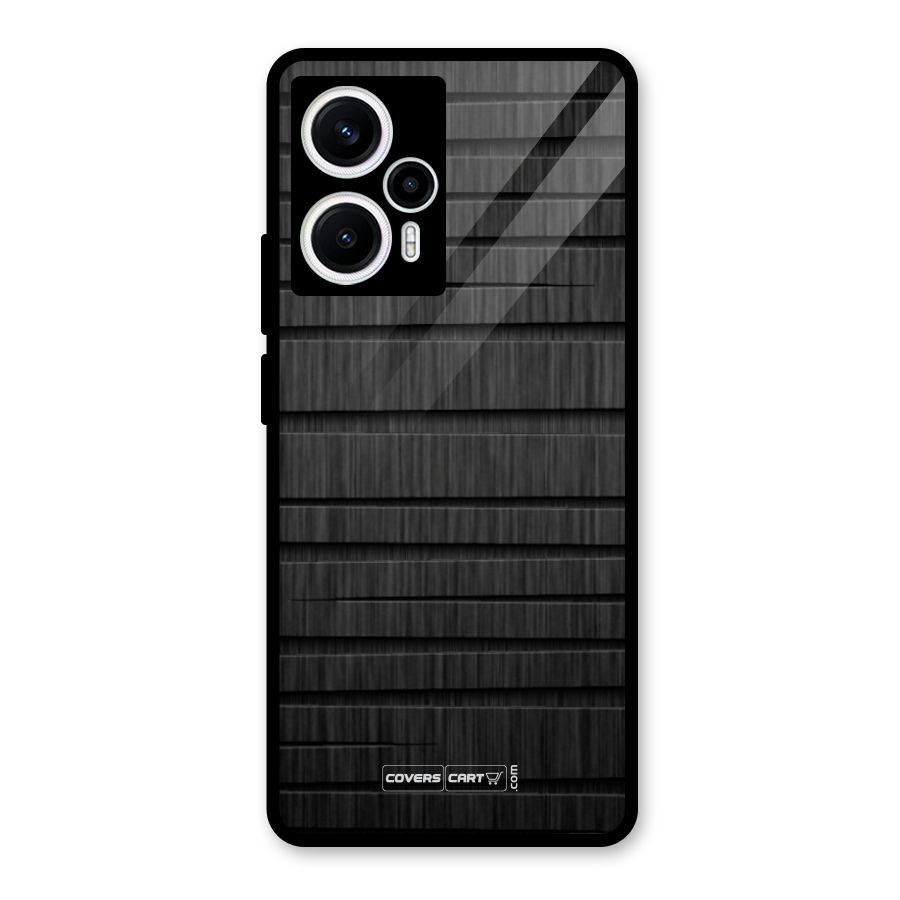 Black Abstract Glass Back Case for Poco F5