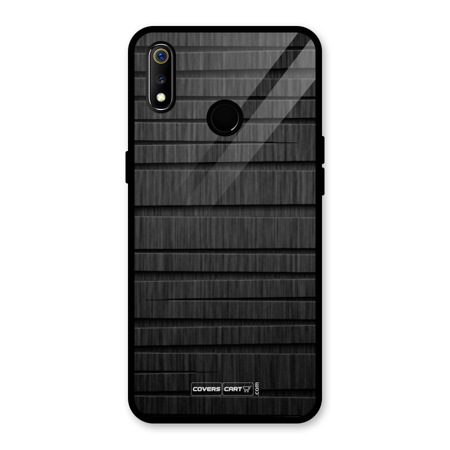 Black Abstract Glass Back Case for Realme 3i