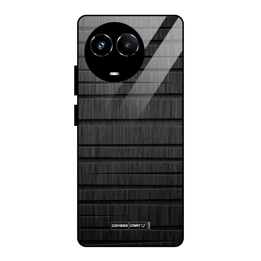 Black Abstract Glass Back Case for Realme Narzo 60X