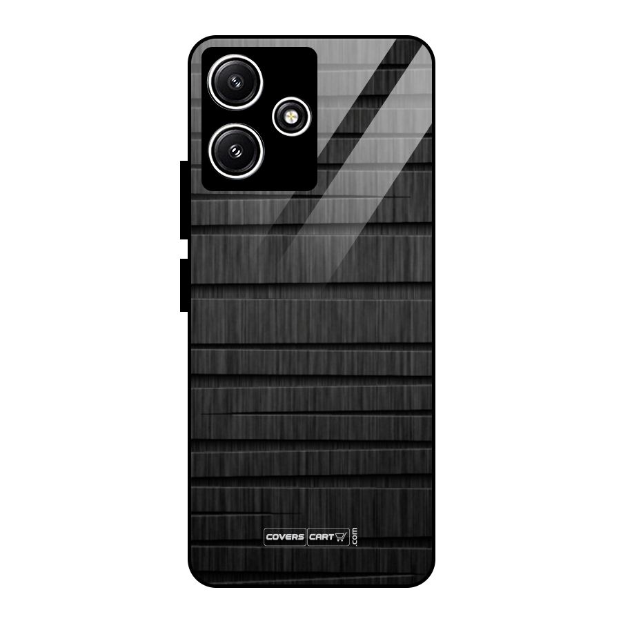 Black Abstract Glass Back Case for Redmi 12 5G