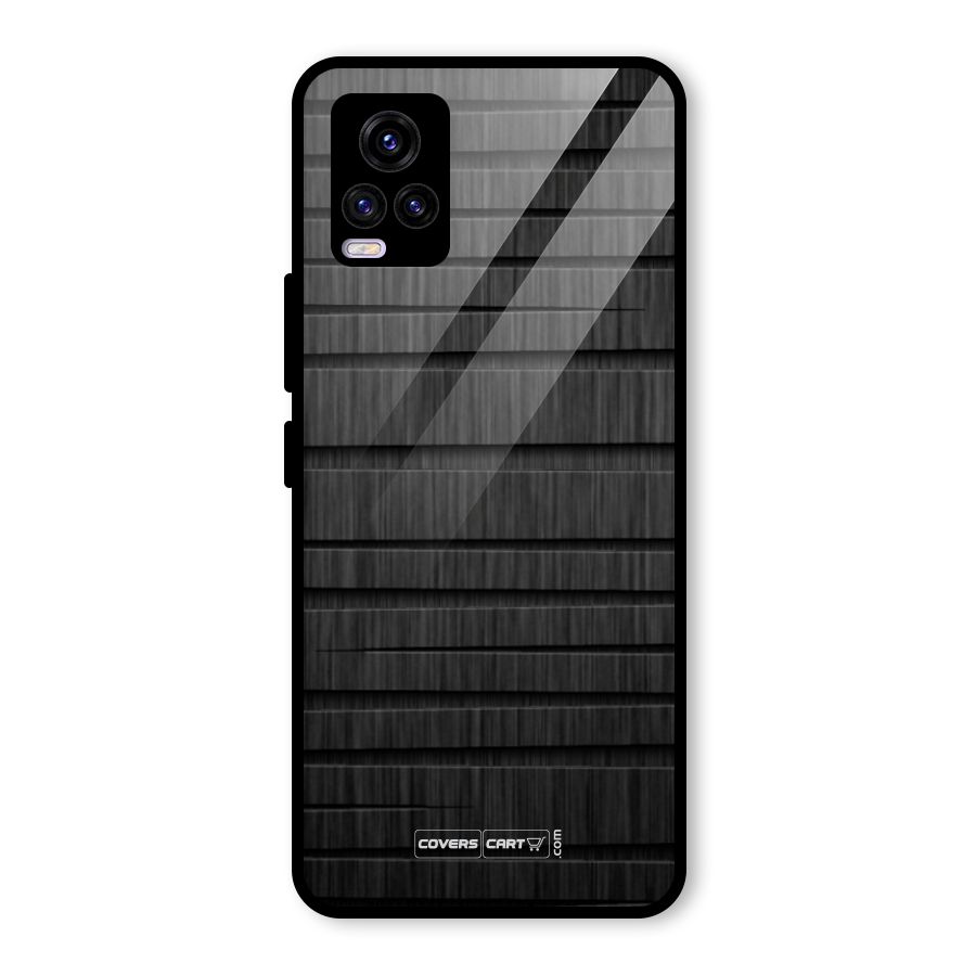 Black Abstract Glass Back Case for Vivo V20 2021