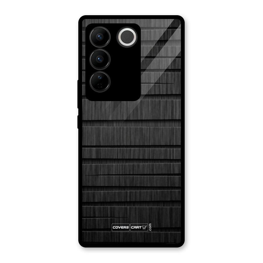 Black Abstract Glass Back Case for Vivo V27