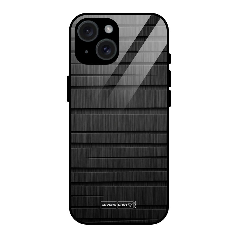Black Abstract Glass Back Case for iPhone 15