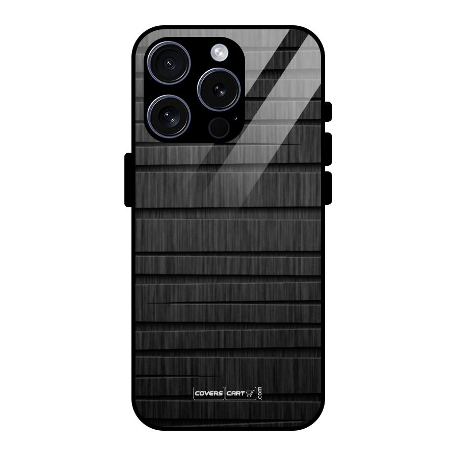 Black Abstract Glass Back Case for iPhone 15 Pro