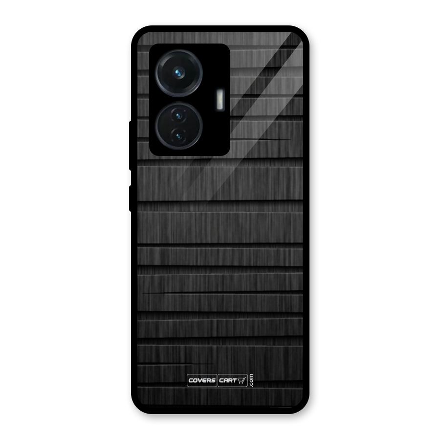 Black Abstract Glass Back Case for iQOO Z6 44W