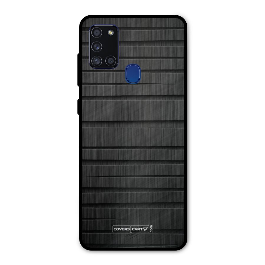 Black Abstract Metal Back Case for Galaxy A21s