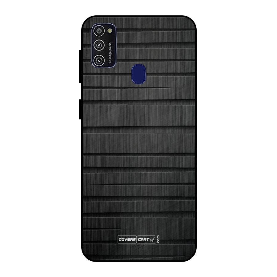 Black Abstract Metal Back Case for Galaxy M21