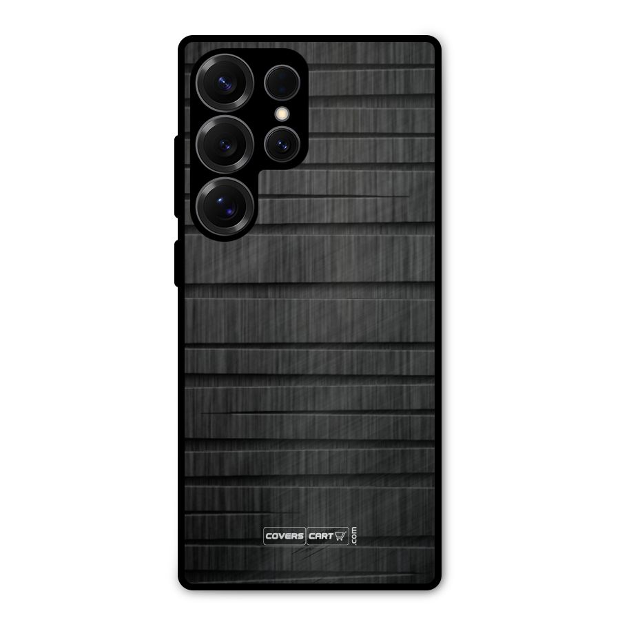 Black Abstract Metal Back Case for Galaxy S25 Ultra
