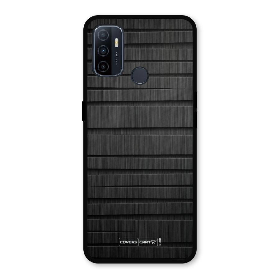 Black Abstract Metal Back Case for Oppo A53