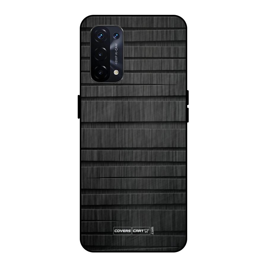 Black Abstract Metal Back Case for Oppo A74 5G