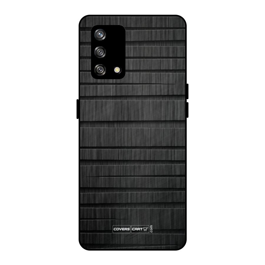 Black Abstract Metal Back Case for Oppo F19