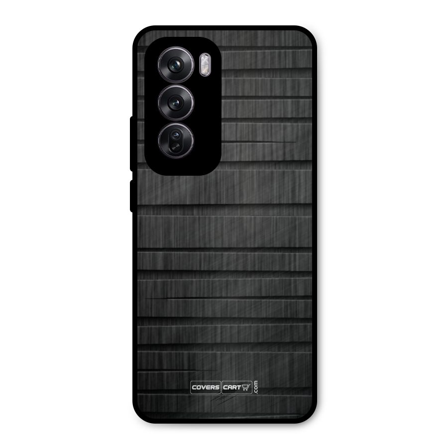 Black Abstract Metal Back Case for Oppo Reno12 Pro
