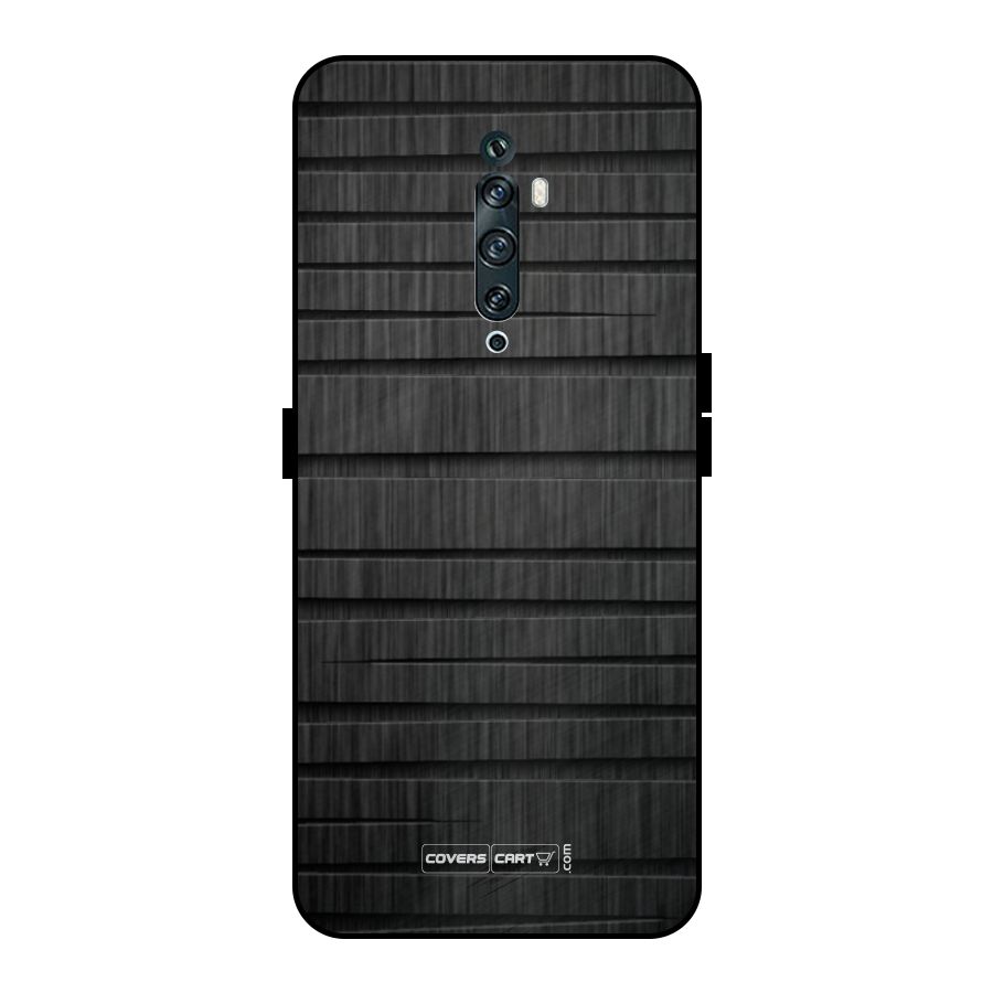Black Abstract Metal Back Case for Oppo Reno2 F
