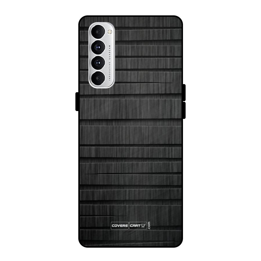 Black Abstract Metal Back Case for Oppo Reno4 Pro