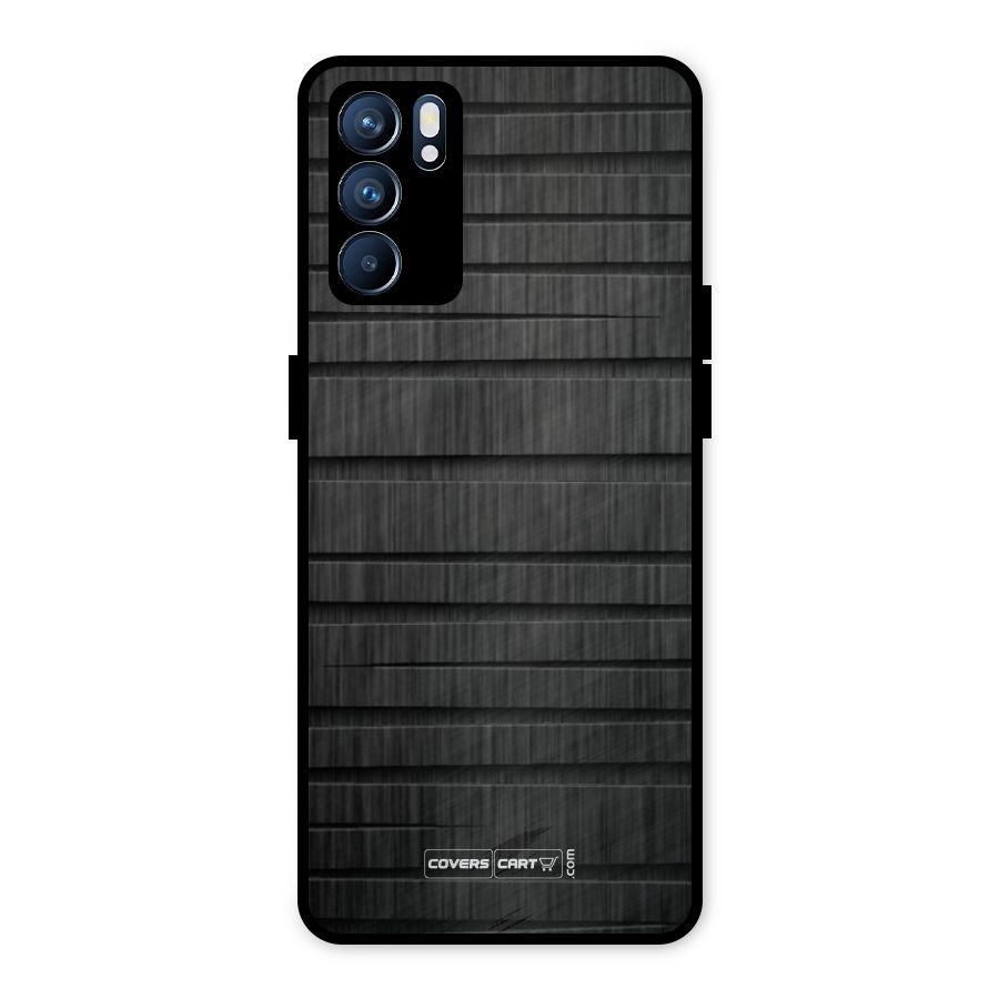 Black Abstract Metal Back Case for Oppo Reno6 5G