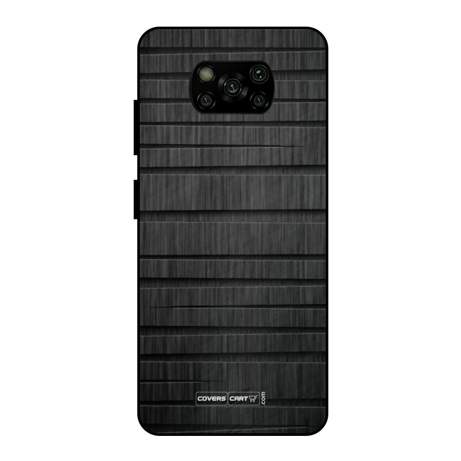 Black Abstract Metal Back Case for Poco X3