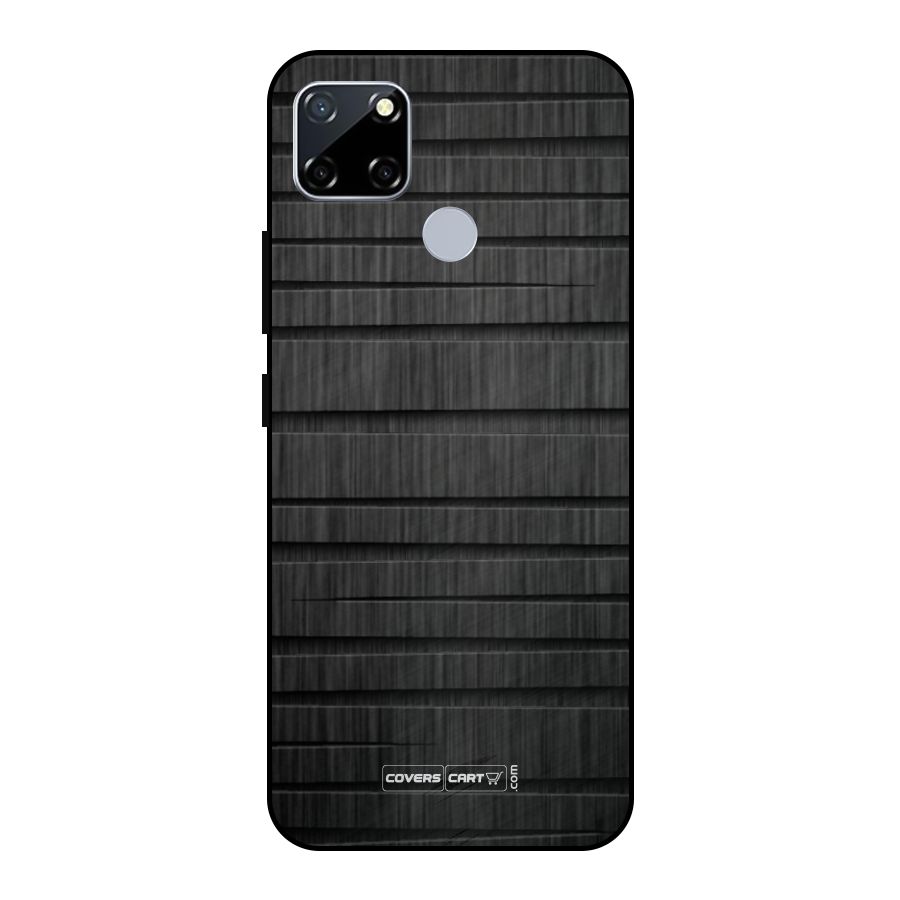 Black Abstract Metal Back Case for Realme Narzo 30A