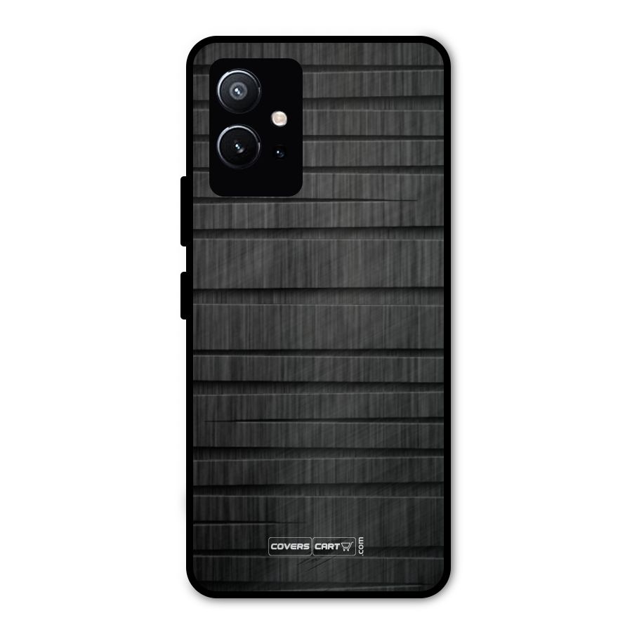 Black Abstract Metal Back Case for Vivo T1 5G