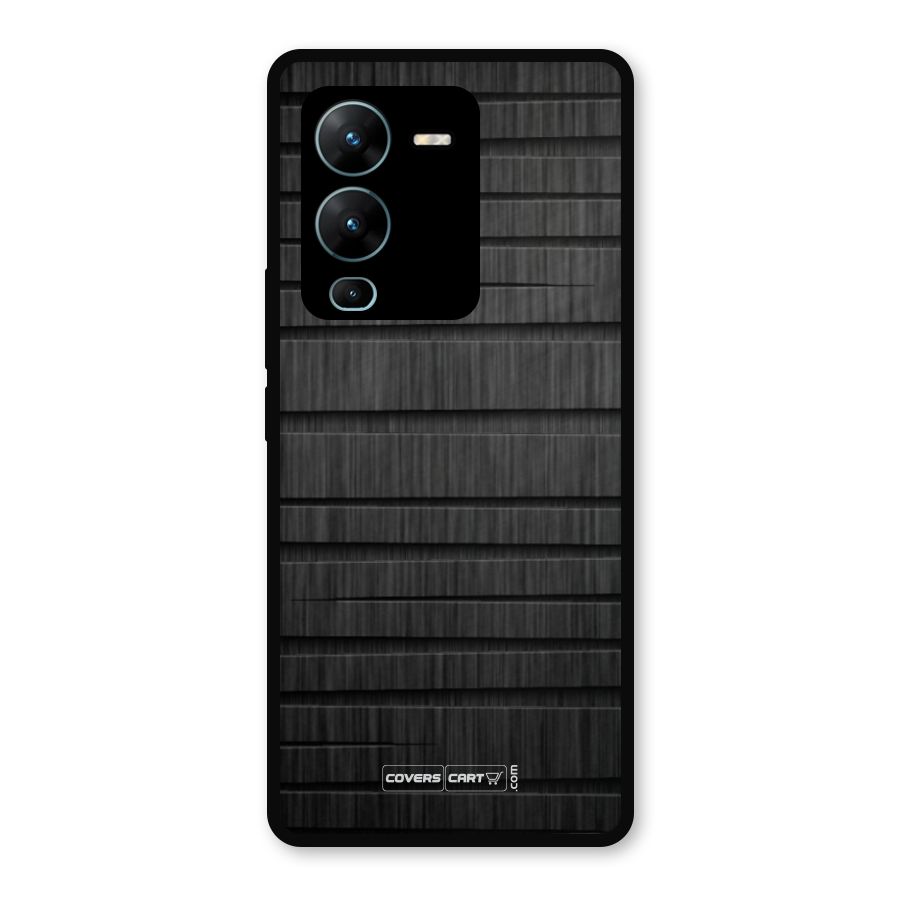 Black Abstract Metal Back Case for Vivo V25 Pro